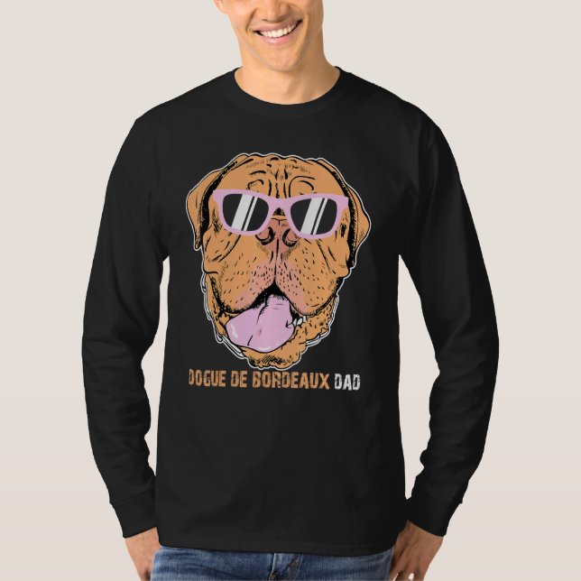 Dogue de Bordeaux Pappa Tee for Hundägare Far D (Framsida)