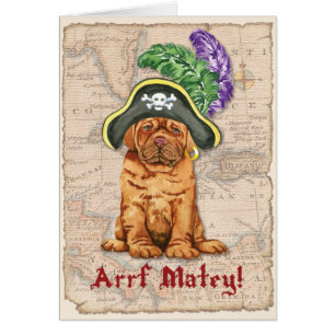 Dogue de Bordeaux Pirat Card Hälsningskort