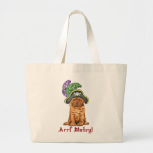 Dogue de Bordeaux Pirat Large Tote Bag Jumbo Tygkasse
