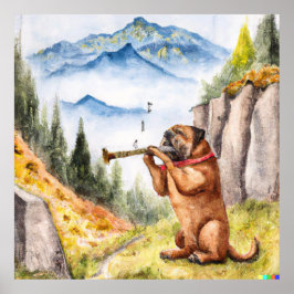 Dogue de Bordeaux Pluting Flute i de schweiziska A Poster