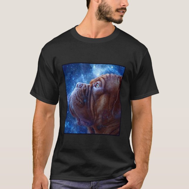 Dogue de Bordeaux Rymden T Shirt (Framsida)