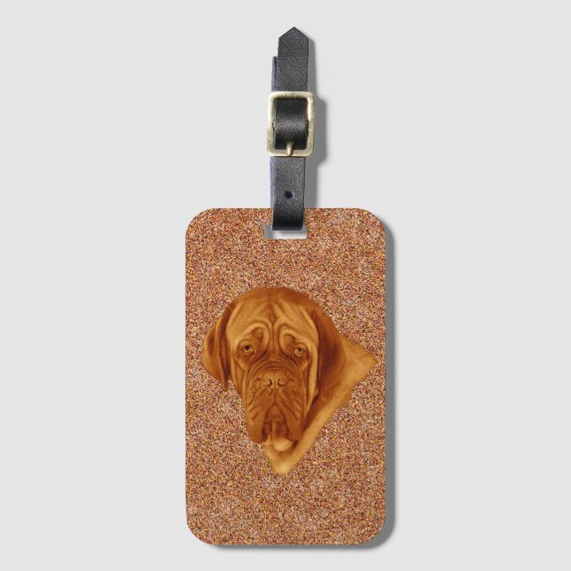 Dogue De Bordeaux Sooky Ansikte Hund Bagagebricka (Framsida vertikal)