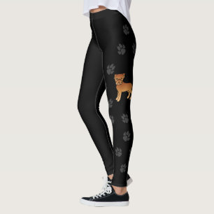 Dogue De Bordeaux Söt Tecknad Hund & Tassar Leggings