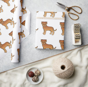 Dogue De Bordeaux Sött Tecknat Hundmönster Presentpapper