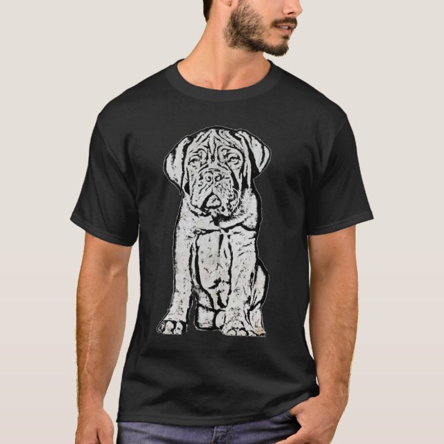 Dogue de Bordeaux valpt-skjorta T-shirt (Framsida)