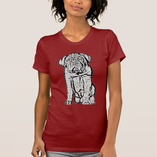 Dogue de Bordeaux valpt-skjorta Tee (Framsida)