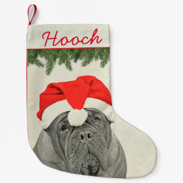 Dogue de Bordeaux Vintage stil Liten Julstrumpa