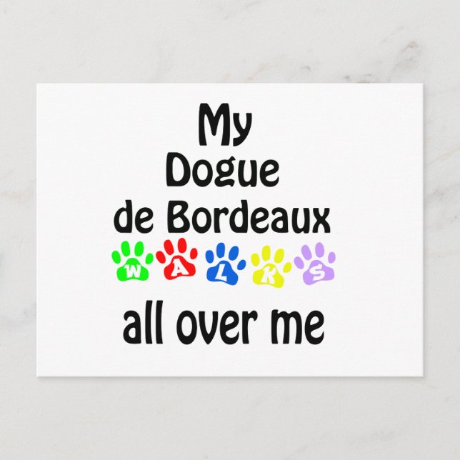 Dogue de Bordeaux Walks Vykort (Framsida)