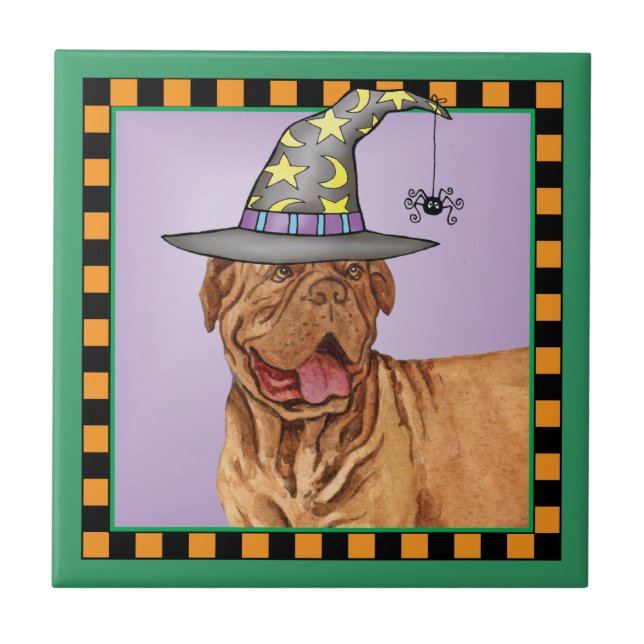Dogue de Bordeaux Witch Kakelplatta (Framsidan)