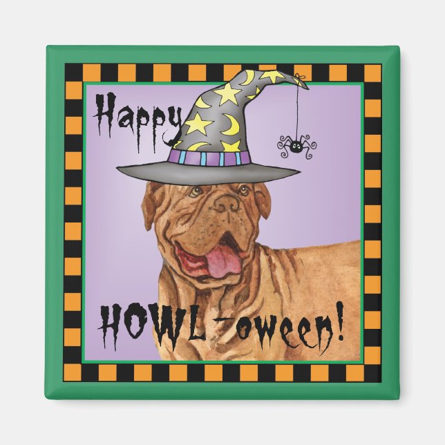 Dogue de Bordeaux Witch Magnet (Framsidan)