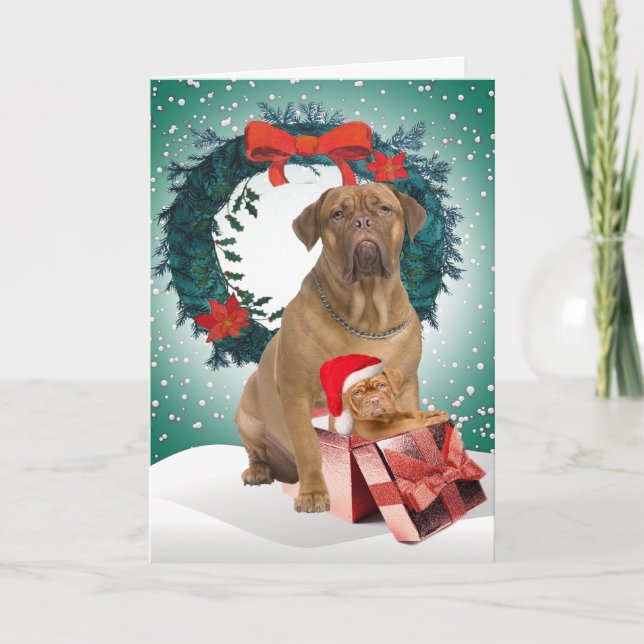 Dogue De BordeauxChristmas Gåva kort (Framsida)