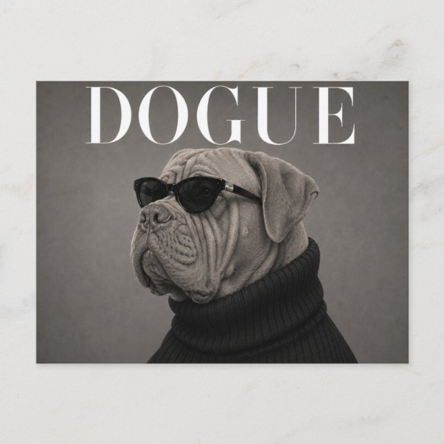 Dogue du Bordeaux Lyx Mode Redaktionell Vykort (Framsida)