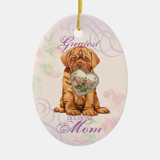 Dogue Heart Mamma Ceramic Ornament (Framsidan)