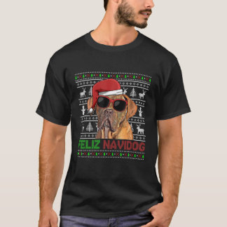 Dogues De Bordeaux Hund Feliz Navidog Funny Christ T Shirt