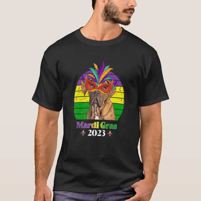 Dogues de Bordeaux Party Dog Mardi Gras 2023 T Shirt (Framsida)