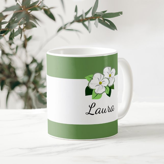 Dogwood blomma med Namn Kaffe koppar (Skapare uppladdad)