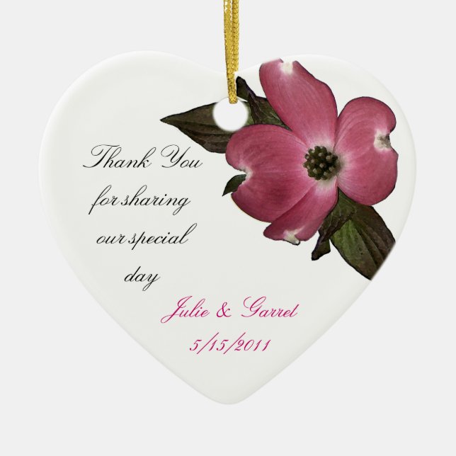 Dogwood Blommar/ Favoriter Julgransprydnad Keramik (Framsidan)