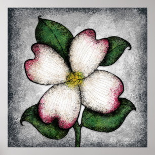 Dogwood Blommar Poster Wall Art Art