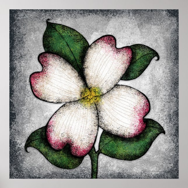 Dogwood Blommar Poster Wall Art Art (Framsidan)