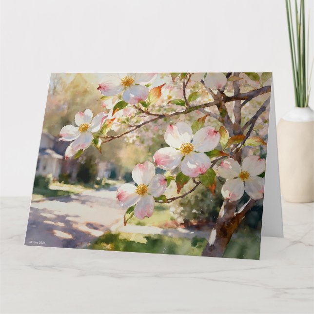 Dogwood Blossoms Study C In Watercolor Kort (Framsida)