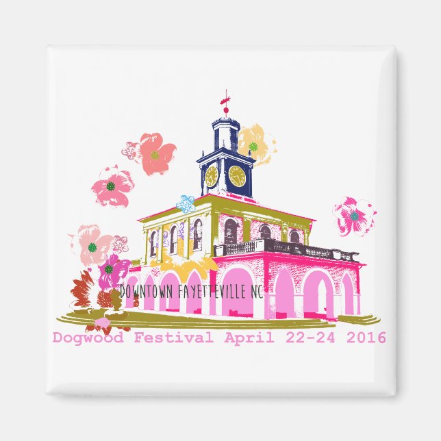 Dogwood Festival 2016 i centrala Fayetteville NC Magnet (Framsidan)