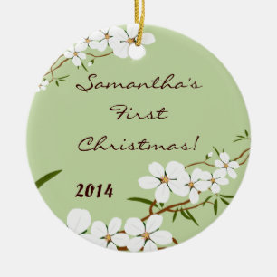 Dogwood Flower Blommigt Personlig Namn Ornament
