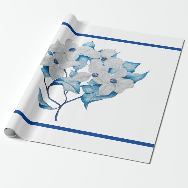 Dogwood Flowers on Wrapping Papper Presentpapper (Utrullad)