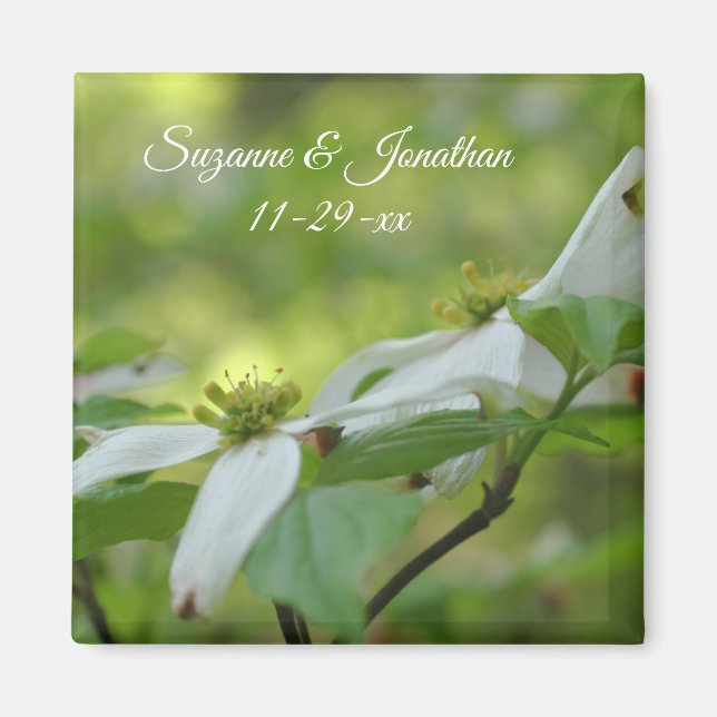 Dogwood Flowers Personlig Bröllop Magnet (Framsidan)