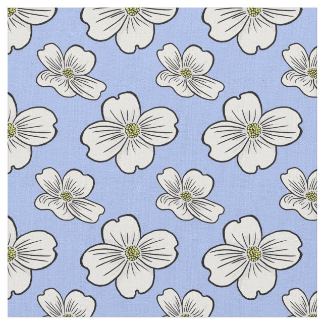 Dogwood Flowers Tyg (Närbild)