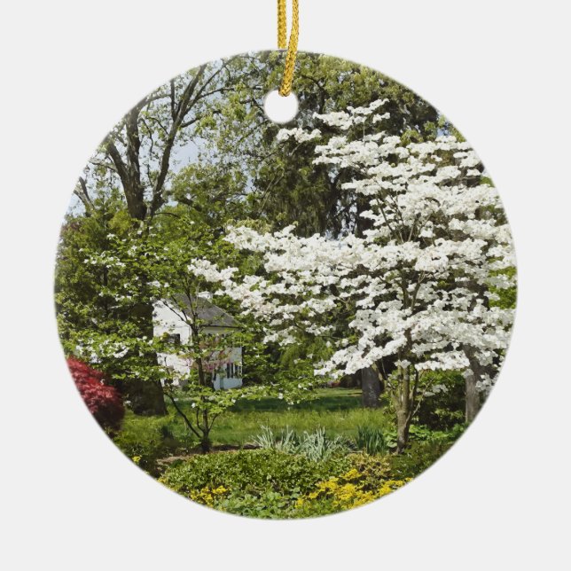 Dogwood i Bloom Julgransprydnad Keramik (Framsidan)