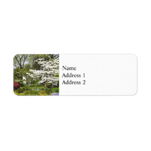 Dogwood i Bloom Returadress Etikett