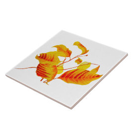 Dogwood Löv på keramiskt plattor Kakelplatta