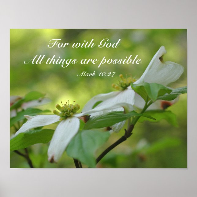 Dogwood med gud Bible Citote inspiration Poster (Framsidan)