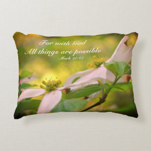 Dogwood med gud Bible Citote inspiration Prydnadskudde