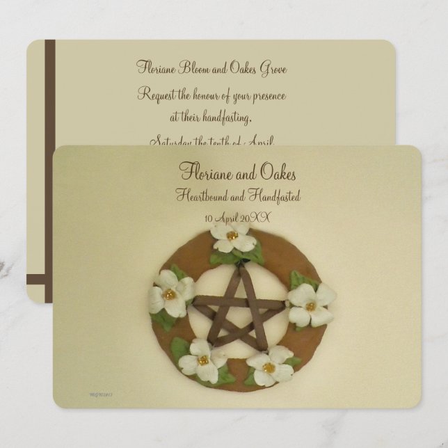Dogwood Pentacle Handfixing Inbjudningar (Fram/baksida)