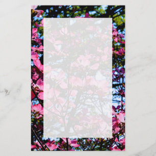 Dogwood rosa blommar träd brevpapper