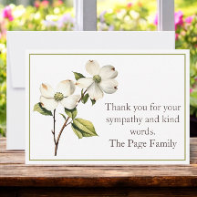 Dogwood Sympathy Tack Notecard