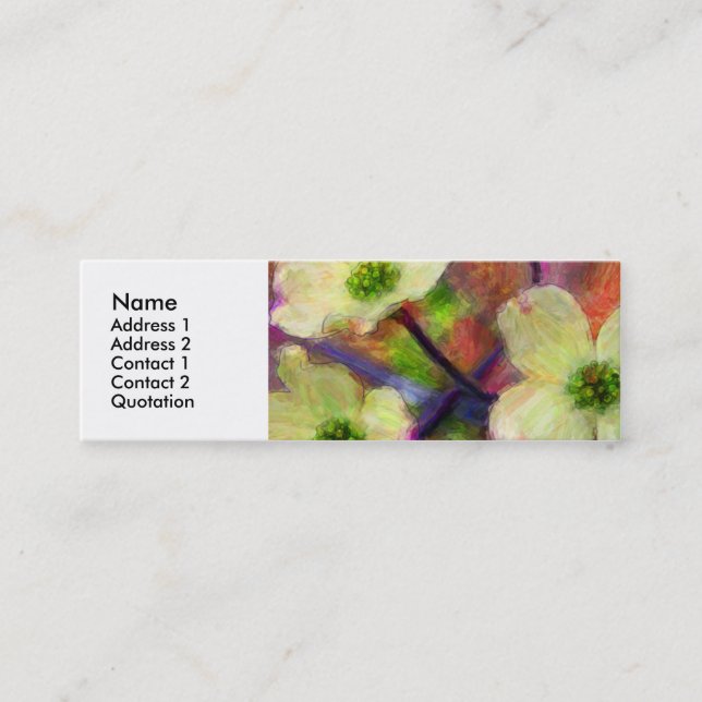 Dogwoodblomman profilerar kortet mini visitkort (Framsida)