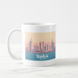 Doha Qatar Arabian Bukt Pastel Travel Kaffemugg