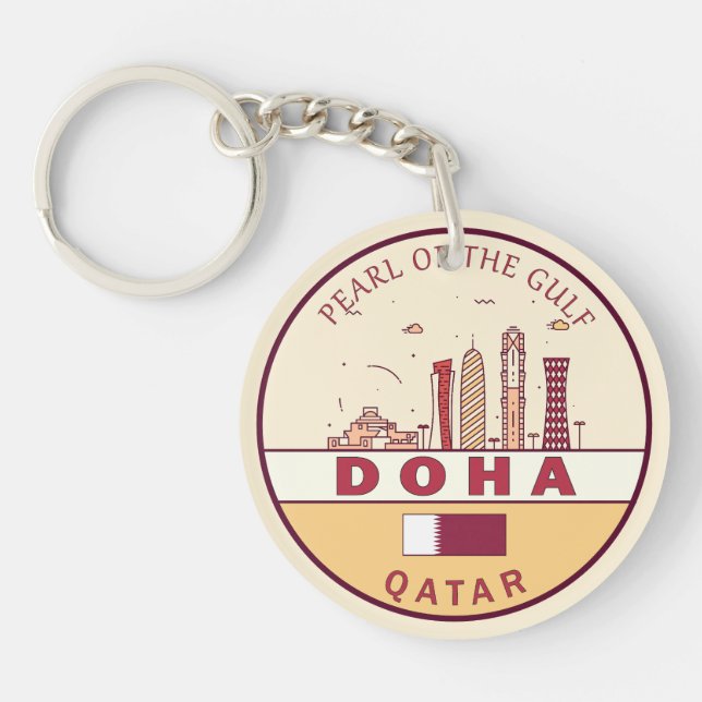Doha Qatar City Skyline Emblem (Framsidan)