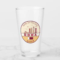 Doha Qatar City Skyline Emblem