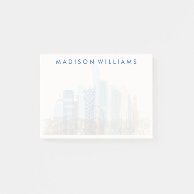 Doha, Qatar| City Skyline Post-it Block (Framsida)