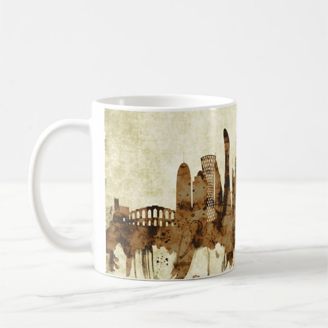 Doha Qatar Cityscape Kaffemugg (Vänster)