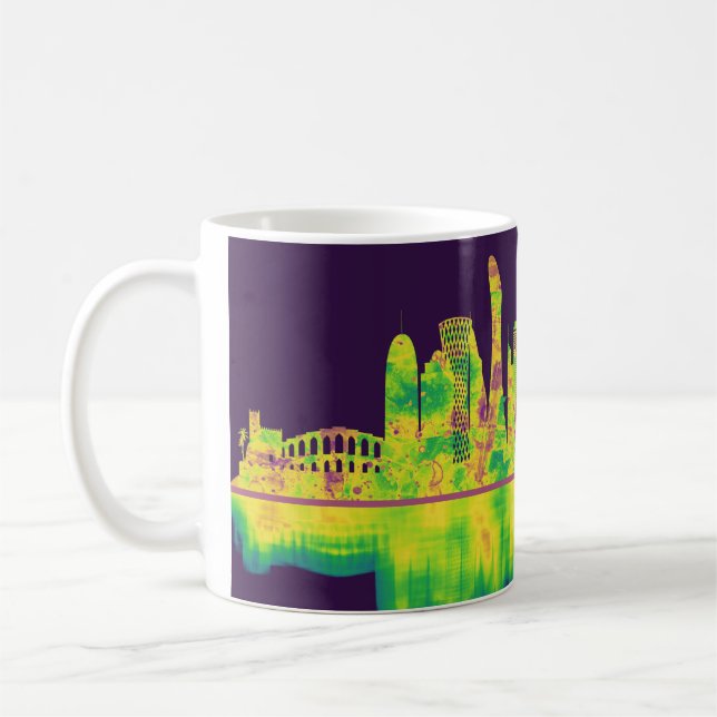Doha Qatar Skyline Kaffemugg (Vänster)