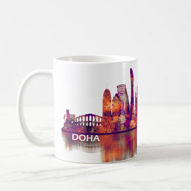 Doha Qatar Skyline Kaffemugg (Vänster)