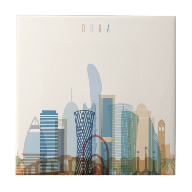 Doha Qatar | stadshorisont Kakelplatta (Framsidan)
