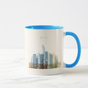 Doha Qatar stadshorisont Mugg