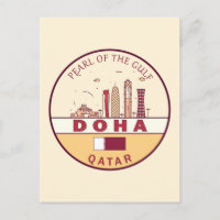 Doha Qatar Stadssiluett Emblem
