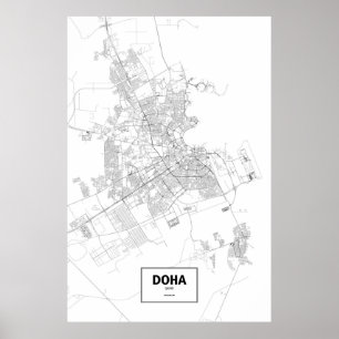 Doha, Qatar (svart på vitt) Poster