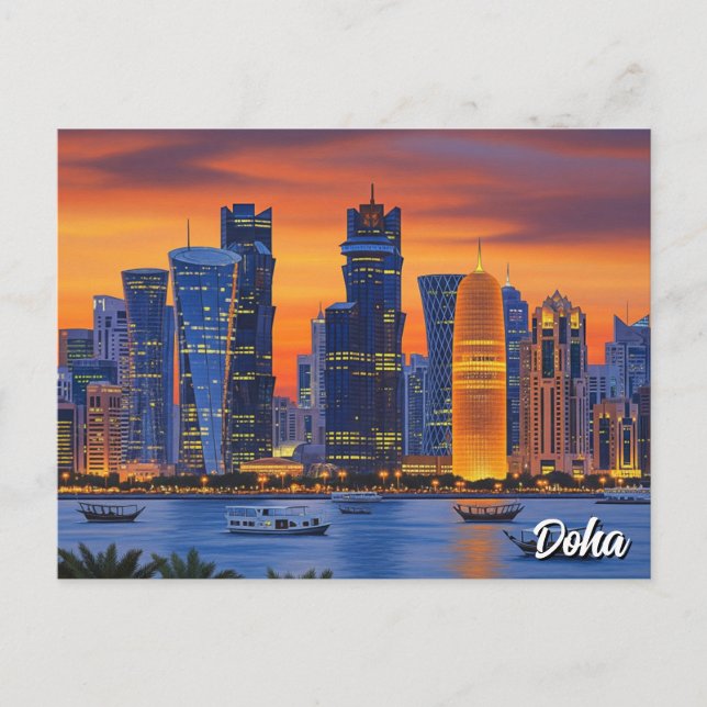 Doha Qatar Travel Vykort (Framsida)